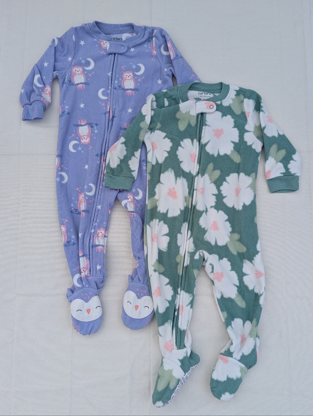 Carter's Just One You Footed Cozy Pajamas Lot Of 2